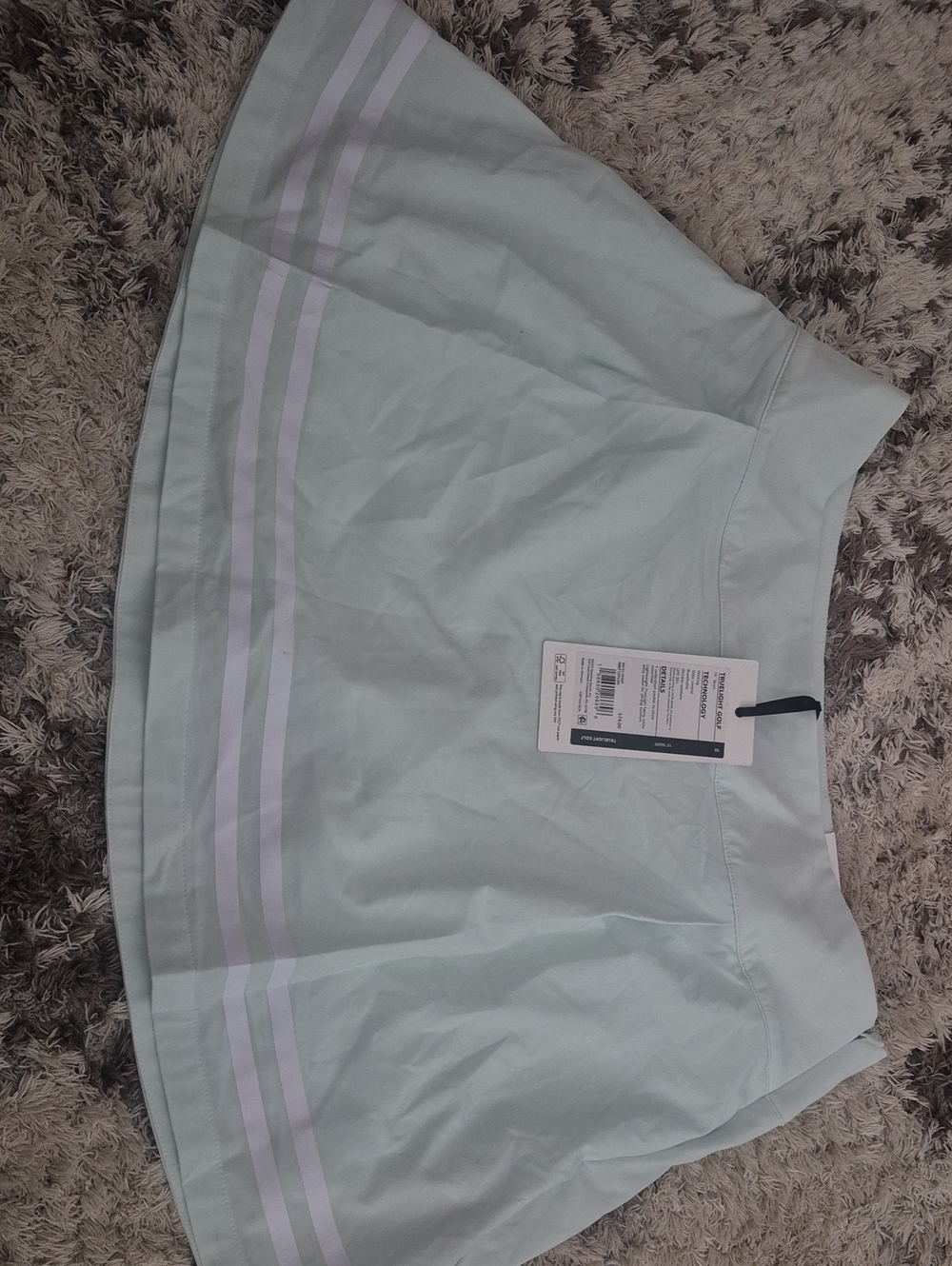 Alia Light Mint Tennis Skirt with White Stripe Detail